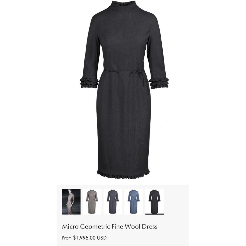 Marlowe Micro Geometric fine wool dress size 6